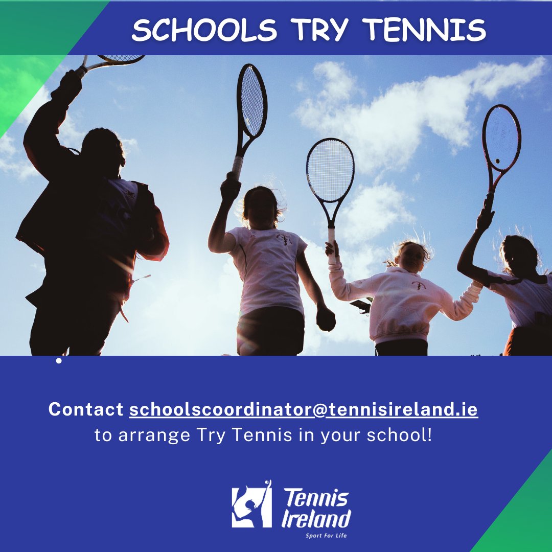 Schools Try Tennis - Book a session🎾 Is your school interested in a Try Tennis session? Contact us today and we can arrange a coach to run a tennis session in your school🥳 In particular we have coaches available in the Dundalk area for May/June! #TryTennis #SchoolsTennis