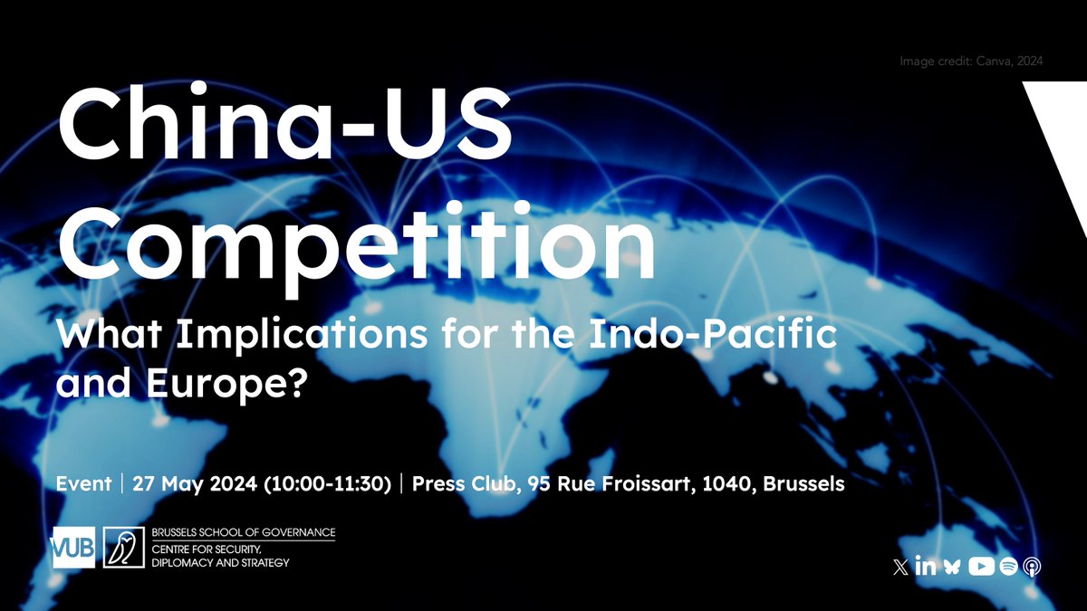 ❗️New Event❗️ Join us on 27 May in Brussels for an event with @Rory_Medcalf and other guests to discuss China-US competition and its implications for the Indo-Pacific and Europe. This is definitely not to be missed! Register today🔸 csds.vub.be/event/china-us…