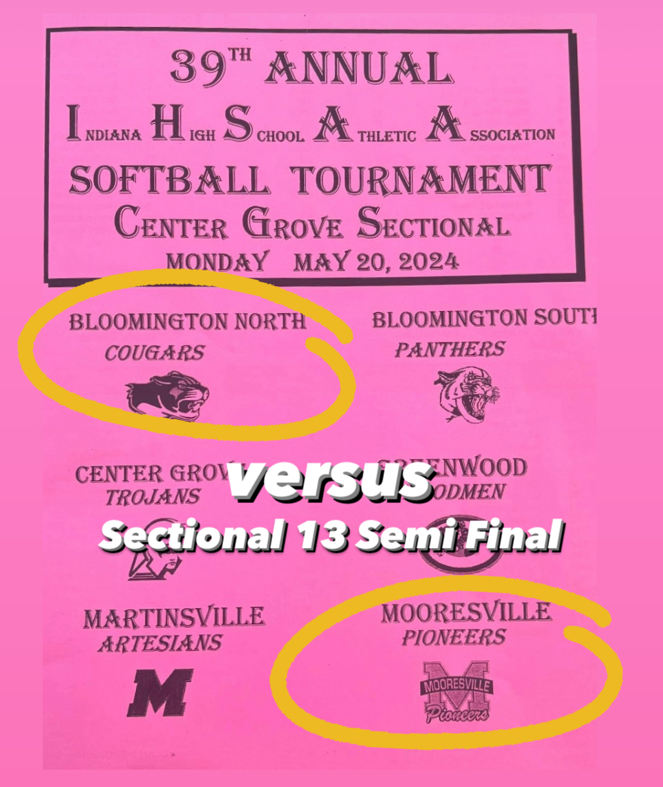 Good luck the Mooresville Lady Pioneers Softball Team as they take on Bloomington North in Sectional 13 Semi Final Tuesday night (5/21/2024) @ 8pm (Host Center Grove HS). @MoPiSoftball