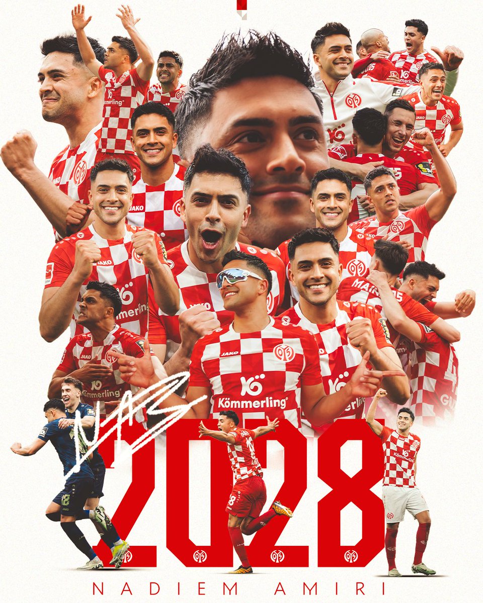 Nadiem Amiri verlängert seinen Vertrag vorzeitig bis 2028! 😍❤️ 
#Mainz05