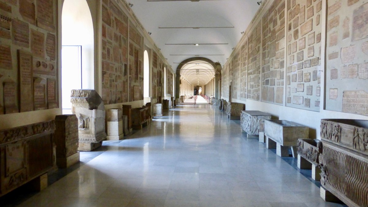 The impressive Hall of Inscriptions in the Vatican Museum in Rome. These walls are lined with #Roman and other inscriptions - the words of the past preserved for the present and the future.