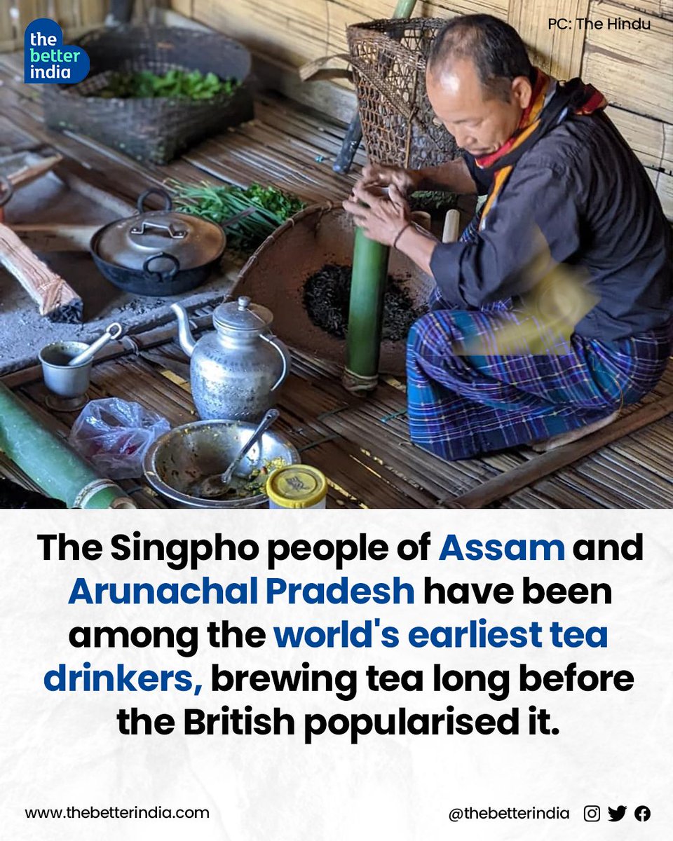 thebetterindia's tweet photo. Swipe through to read more about the original tea drinkers of India >>

#InternationalTeaDay #Tea #Singpho #AssamTea #TeaTime #ArunachalPradesh 

[International Tea Day, Tea, chai, Singpho, Tea variety, India, Evening Tea Time] https://t.co/HFJChizxgB