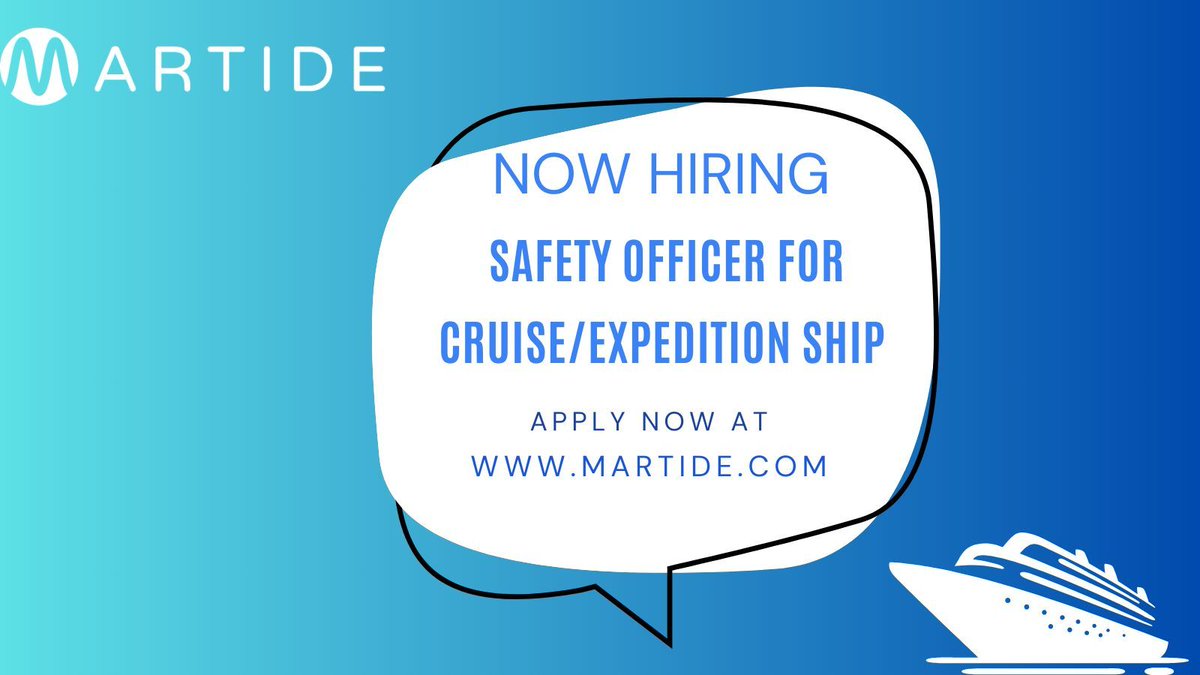 Join: 8th June
Contract: 3 Months (+/-1)
Salary: $7,500
Company: Nordic Hamburg Recruiting
Apply: buff.ly/2Piaa1G
#seafarerjobs #seamanjobs #maritimejobs #jobsatsea #shipjobs #cruiseshipjobs #safetyofficerjobs #safetyofficershipjobs #jobsoncruiseships #polarcruisejobs