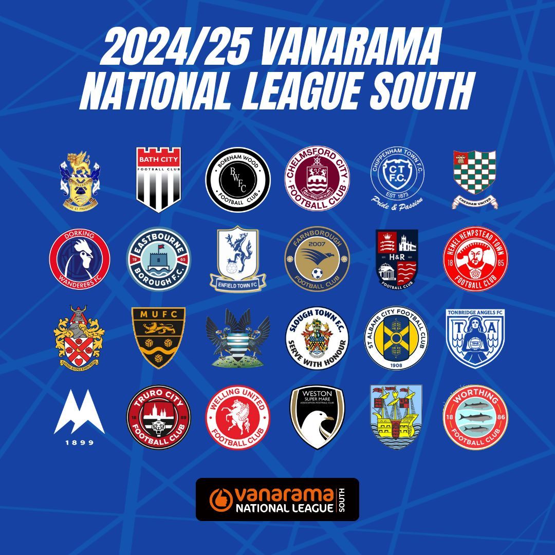 👀 Here's your 2024/25 Vanarama National League South line-up.. 🤔 What fixtures or Away days are you looking forward to the most #Bluebirds fans? #BlueArmy 💙