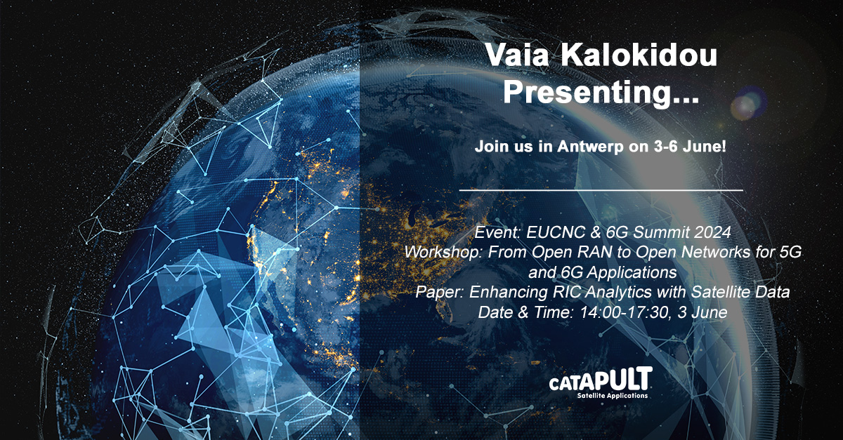 We are thrilled that we have been invited to give a speak at the EUCNC & 6G Summit in Antwerp! Don't miss the chance to see Vaia Kalokidou, Senior Telecomms System Engineer at Satellite Applications Catapult and co-author of the paper. Find out more here: ow.ly/wl1G50RI0Qy