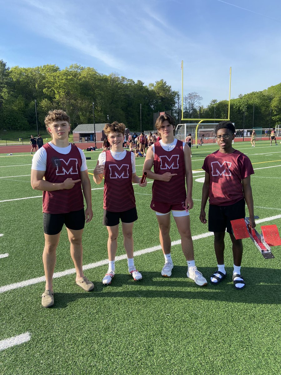 WooliesTrack's tweet image. 💥 SCHOOL RECORD ALERT 💥 

Our 4x100 Boys team of Anthony Powell, Jacob Day, Jamison Gorrie and Sergio Hernandez broke the school record held by two former teams yesterday with a time of 45.7! @MillburyBooster @Woolie_Pride @gmyers_millbury @MillburyWoolies