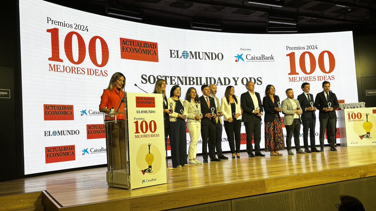 ¡Ayer recogimos el premio por nuestro proyecto de biogás entre las 100 mejores ideas de <a href="/laeconomica/">Actualidad Económica</a> (<a href="/elmundo/">pruebamundo</a>)! 🎉

Junto a #Biogasnalia (<a href="/ecoalia/">ECOALIA</a>), generamos 12.000 Mwh/año, reduciendo 2.155 toneladas de CO2 y cubriendo más del 40% del gas de nuestra planta en Burgos. ♻️