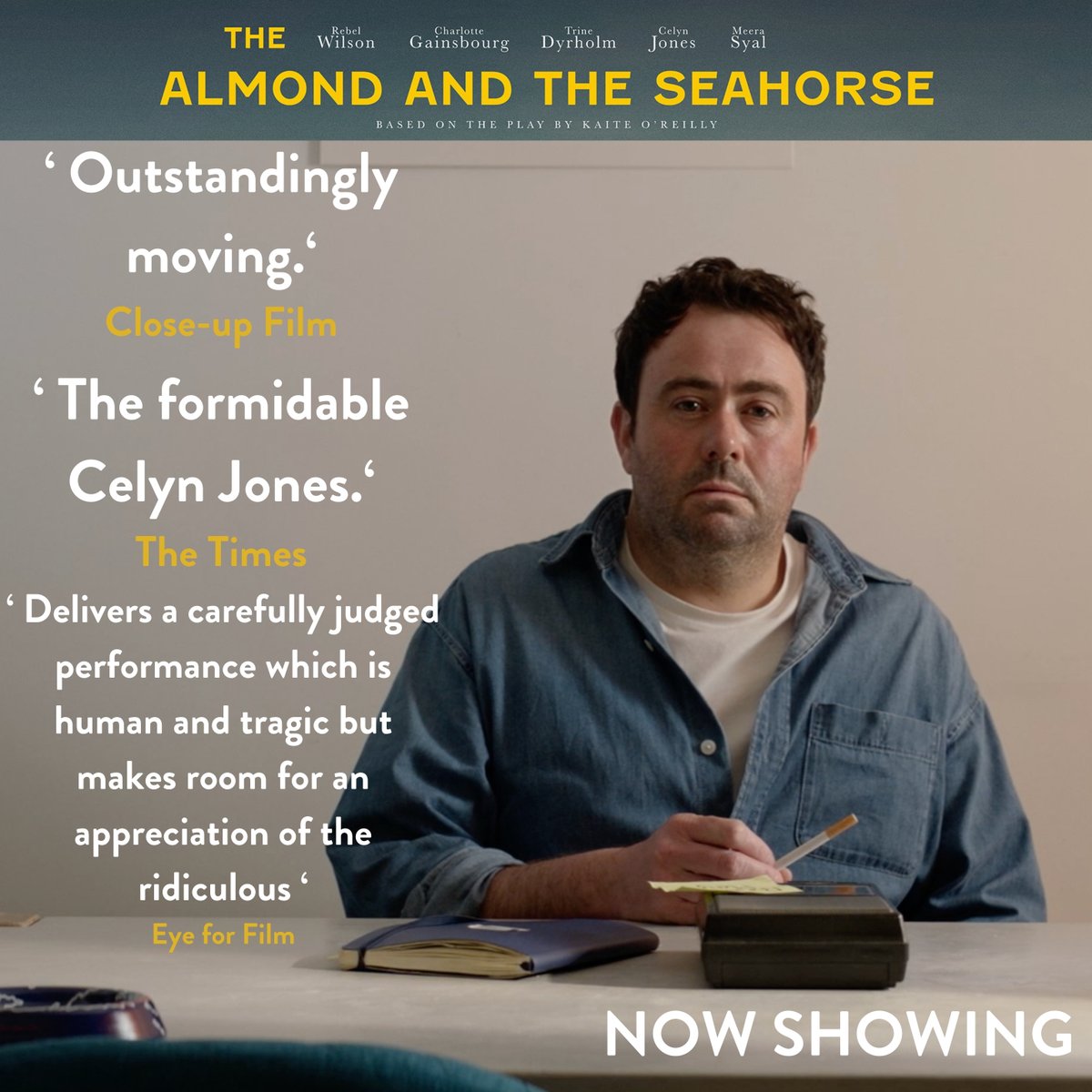 ‘Outstandingly moving.‘ Close-up Film

‘The formidable Celyn Jones.‘ <a href="/thetimes/">The Times and The Sunday Times</a> 

‘Delivers a carefully judged performance which is human and tragic but makes room for an appreciation of the ridiculous ‘
Eye for Film 

Visit Visit thealmondandtheseahorse.com for your local listing.