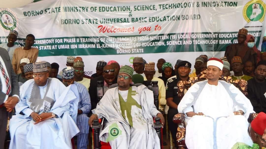 bamalgmedia's tweet photo. Borno State Governor  Prof. Babagana Zulum, represented by his Deputy Hon. Umar Usman Kadafur, has launched a three-month training workshop for 781 teachers from 19 Local Government Education Authorities in Bama yesterday. https://t.co/0uFMWqxSH5