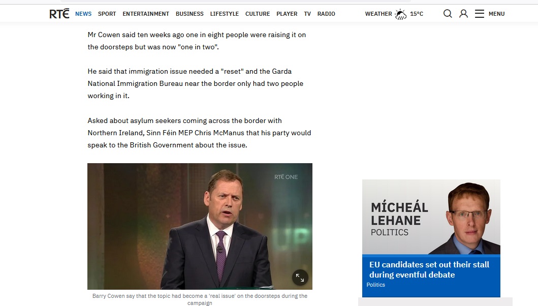 Ah, isn't that nice, on 23 April 2024, Helen McEntee told the Oireachtas that 80% of asylum applicants were coming through the border. Tory Jacob Rees Mogg implored charities to funnel them to Ireland. And last night SF says it will 'talk to the British govt'! I Ran Away v2024.