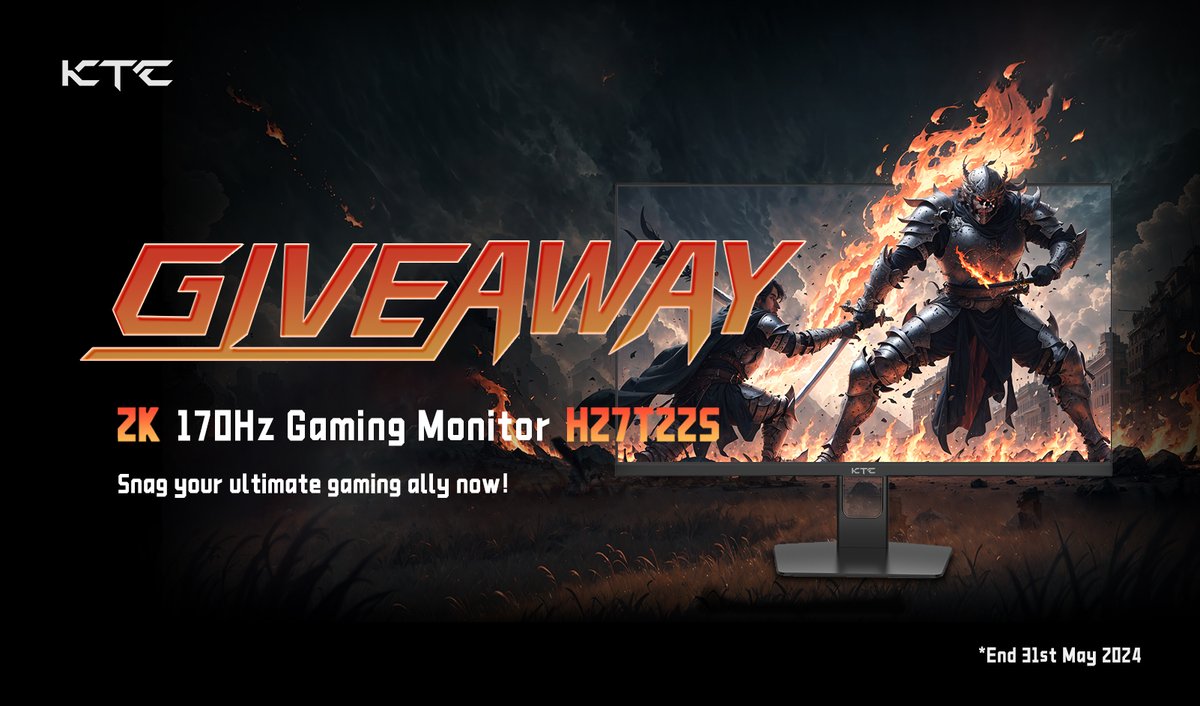 In celebration of the launch of the new Gaming Monitor H27T22S, we are gonna give away 2 grand prizes to Two lucky winners.
Want to be the lucky winners? Follow us, like, comment, share and you'll be the owner of this monitor!
#ktc #gamingmonitor #Giveaways #monitor #gamingpc