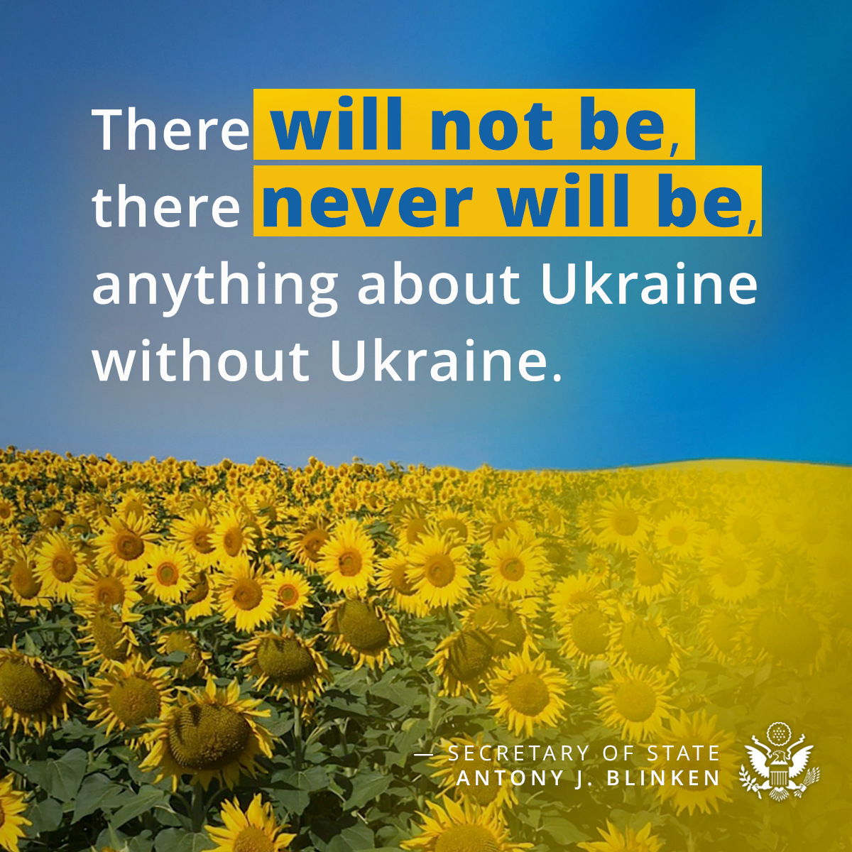 Ukraine is conducting a war in defense of its freedom, of its sovereignty, of its territorial integrity. We will continue to back Ukraine with the equipment that it needs to win.