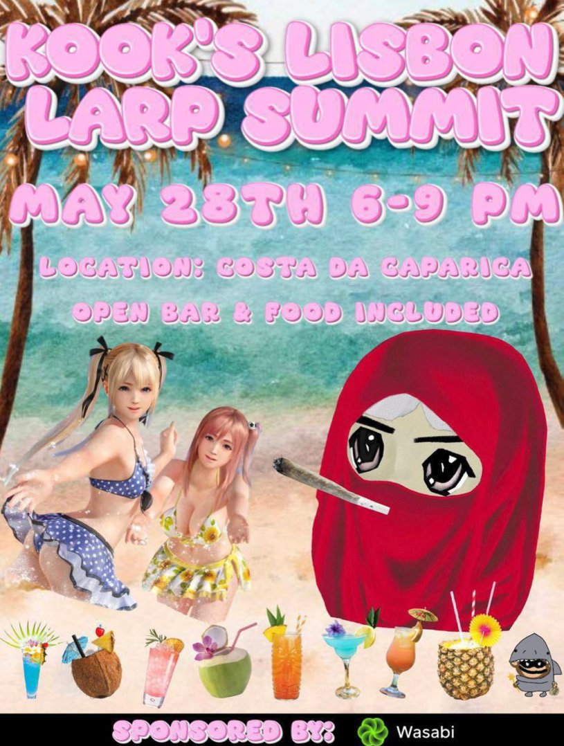 KOOK'S LISBON LARP SUMMIT 🇵🇹🏝️

do you have a ticket to best party in lisbon??????