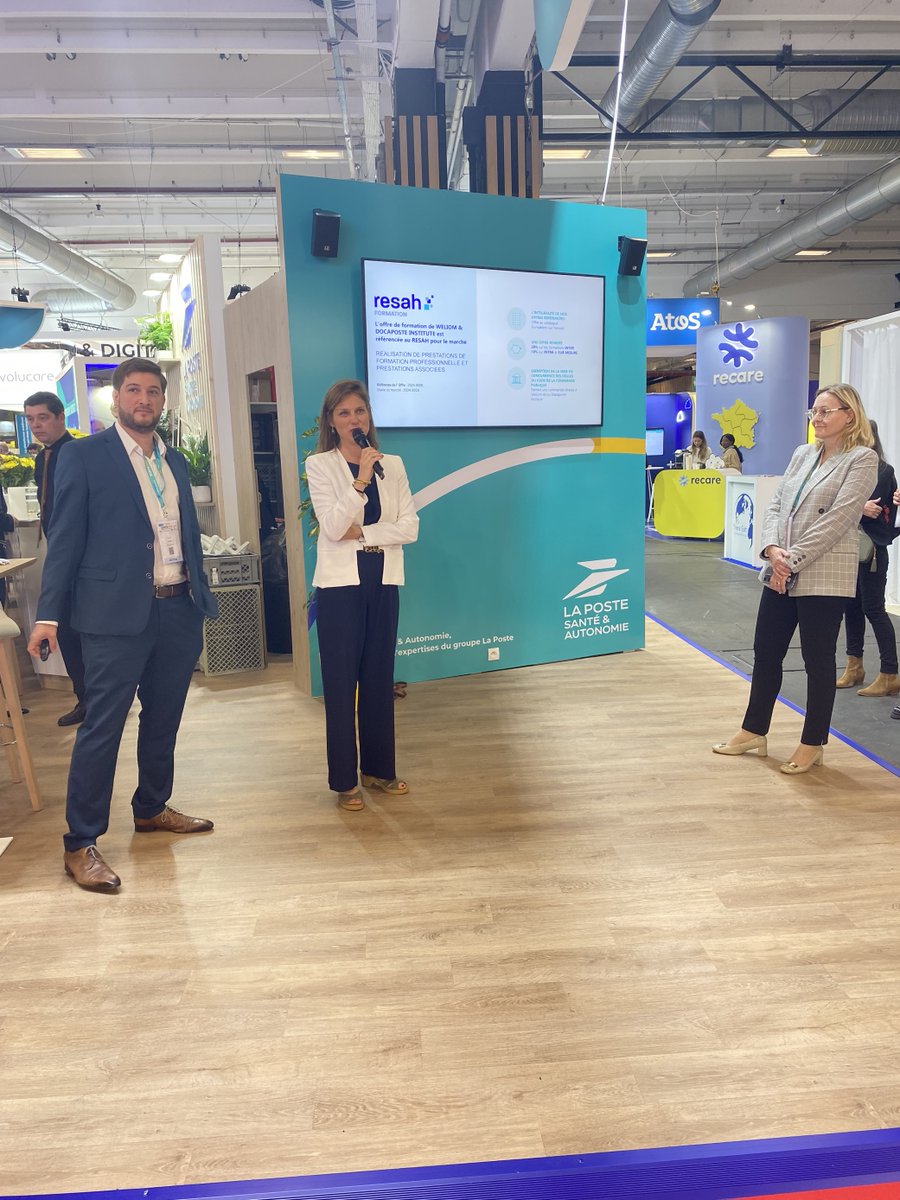 🔴 En direct de #Santexpo
<a href="/Cvaujour/">ch</a> et Christine Heulin présentent les expertises de <a href="/Doca_Institute/">Docaposte Institute</a> et <a href="/weliom_conseil/">Weliom Santé</a> et expliquent comment ces deux filiales de <a href="/Docapost/">Docaposte</a>  répondent aux enjeux de la transformation des organisations de santé en France.
#FormationProfesionelle