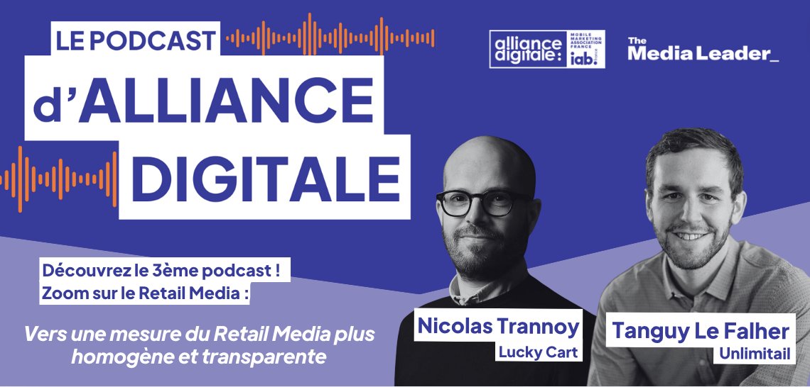 📣 Un nouvel épisode du podcast d'<a href="/Alliance_Dgtle/">Alliance Digitale</a> est en ligne !

🎧 Ce 3e épisode explore la mesure du Retail Media avec <a href="/Tanguy_LF/">Tanguy Le Falher</a> et Nicolas Trannoy.
👀 Découvrez ce qu’est le #RetailMedia, l’importance d'une #mesure homogène et notre Référentiel !

🔗 alliancedigitale.org/le-podcast-dal…