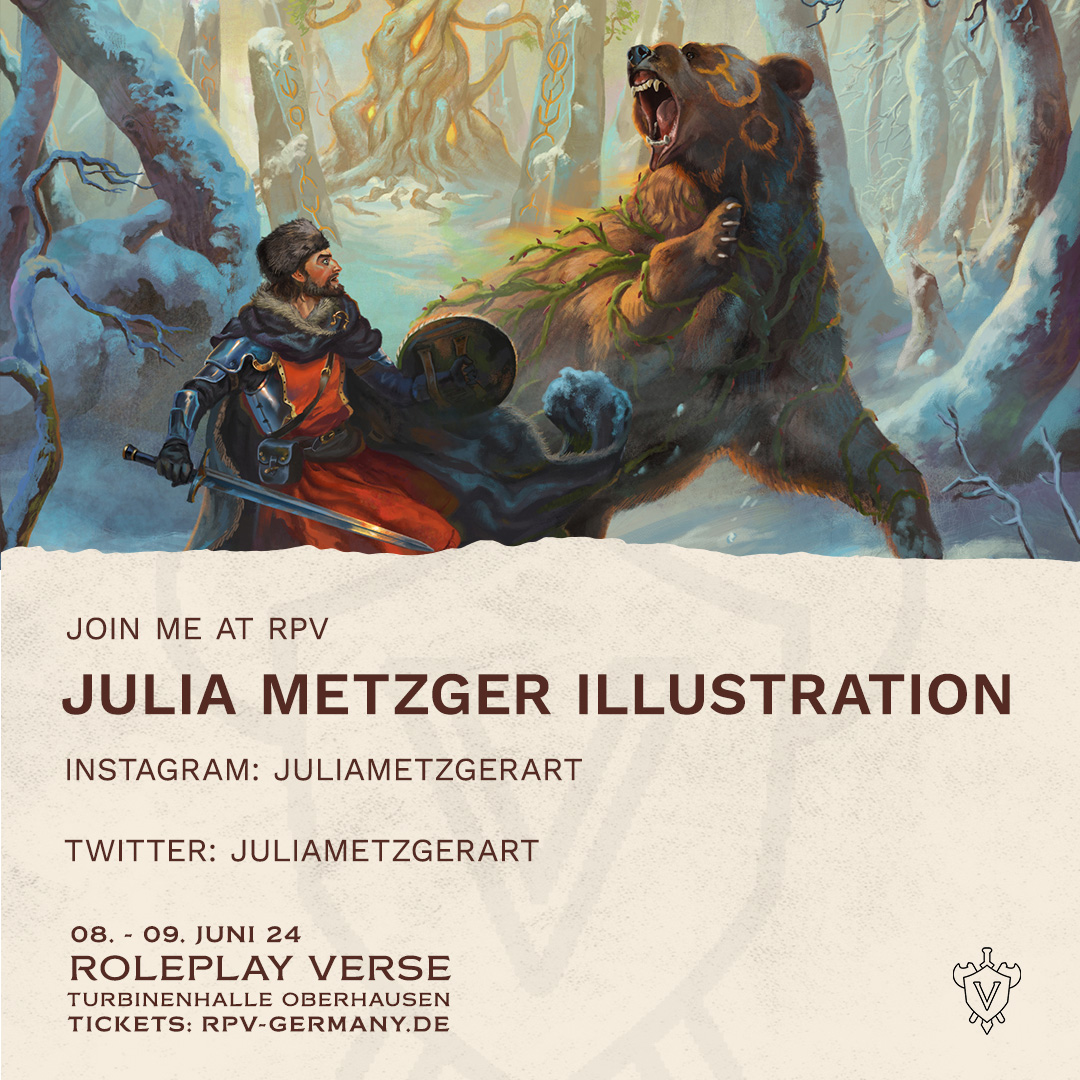 ✨Announcement time ✨
 I will be at the Roleplay Verse in Oberhausen early next month!
I bring along prints, stickers, artbooks, postcards and of course MtG Artist proofs!

Looking forward to a great time there :D