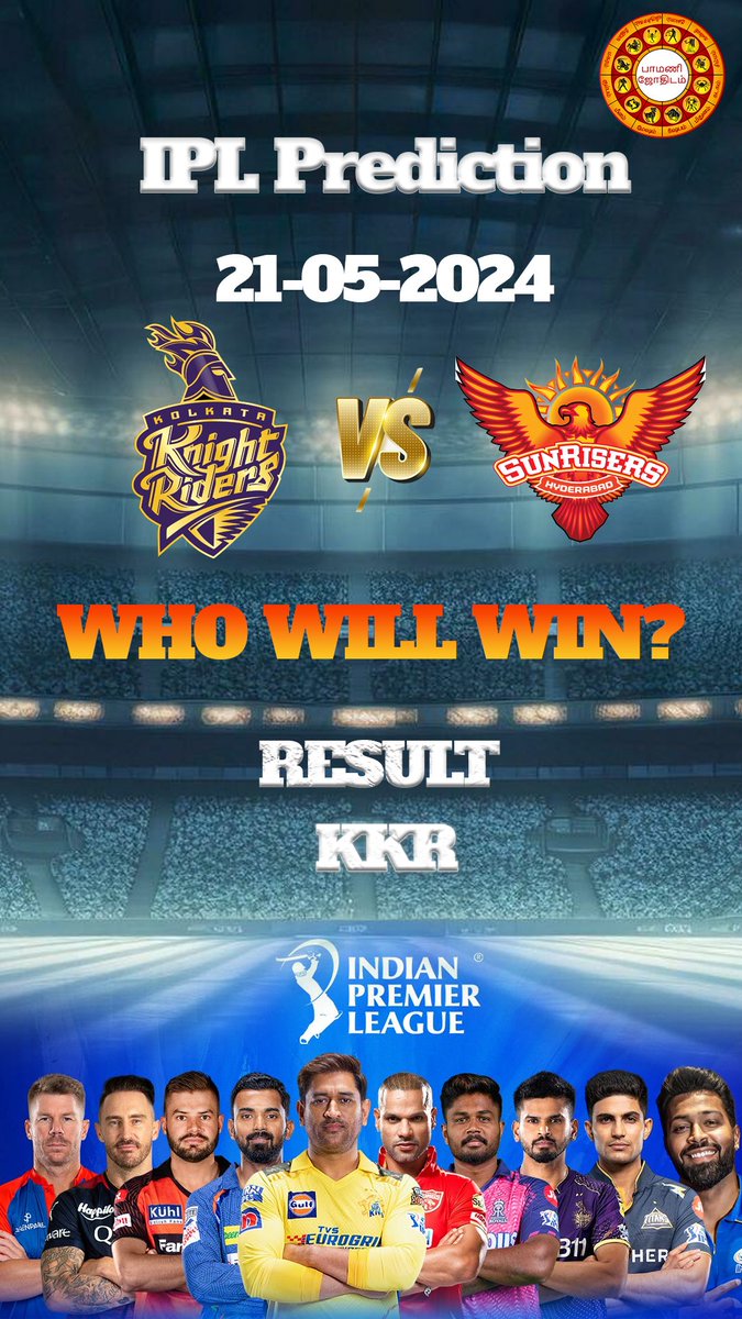 PJodhidam's tweet photo. Astrology based Ipl prediction 21-05-2024 today match (KKR vs SRH ) KKR will win The match #ipl2024 #kkr #srh #patcommins #nitishrana #rinkusingh #sheryasiyer #andrerussell #sunilnarine #mitchellstarc #travishead #abhisheksharma #heinrichklaasen #bhuvneshwarkumar https://t.co/0LT0jvZs2M