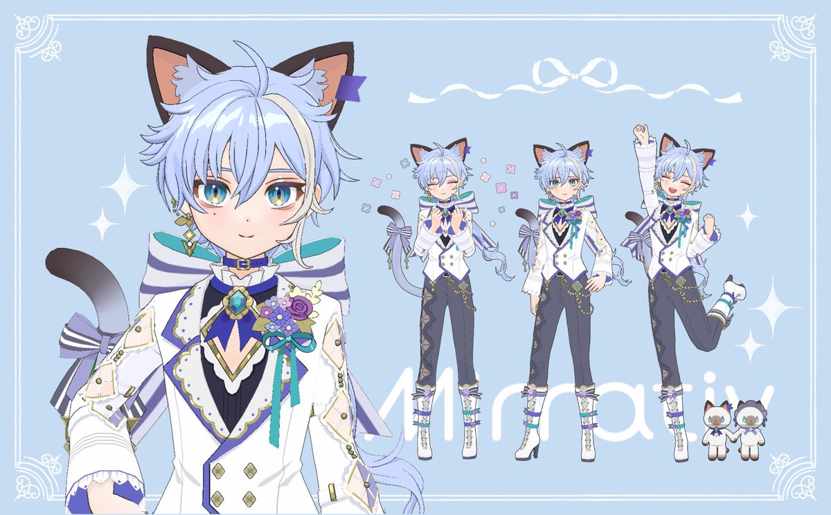 「Mirrativ(ミラティブ)イラストレーターコラボ「シャム猫洋裁店の紫陽花お茶」|城咲ロンドンのイラスト