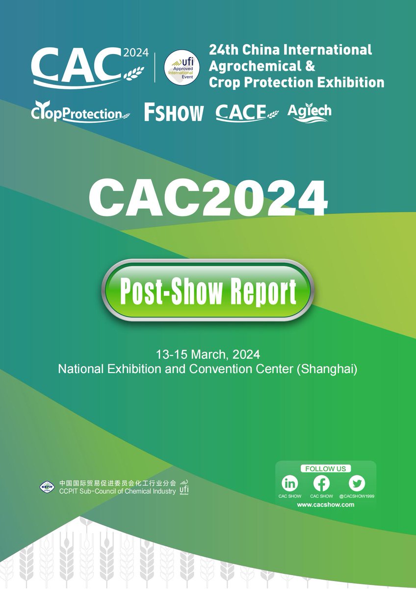 CACSHOW1999's tweet photo. #CAC2024 Post Show Report is out now! 🎉#CAC2024 has reached a new historical milestone with 2040 exhibitors and 140,000 m² of exhibition space. 

🔗 Download the Full report on #CAC website: https://t.co/TnvSgvgncx

#Agrochemicals #Agriculture #Exhibition #CAC #CACshow https://t.co/e2FlzY2XhZ