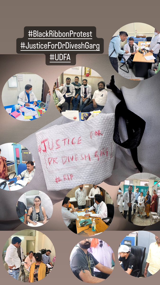 Today, we stand united in a nationwide Black Ribbon Protest in response to tragic suicide of #Paediatrics #PGResident @udfaindia call for justice and immediate reforms to ensure the well-being and safety of all medical professionals. #JusticeForDrDiveshGarg #JusticeForResidents