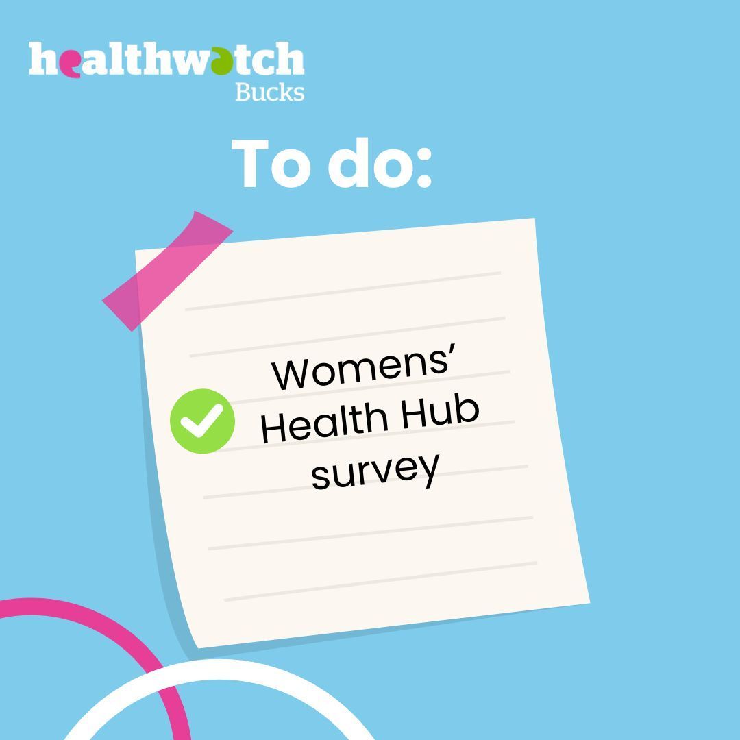 Our survey is now live - please make your voice heard!

What would you like from a Womens' Health Hub?

Please share so we can hear from as many women in Bucks as possible.

bit.ly/3wJJUUy 

#BuckinghamshireWomen #WomensHealthHubs #HaveYourSay #WomensHealth