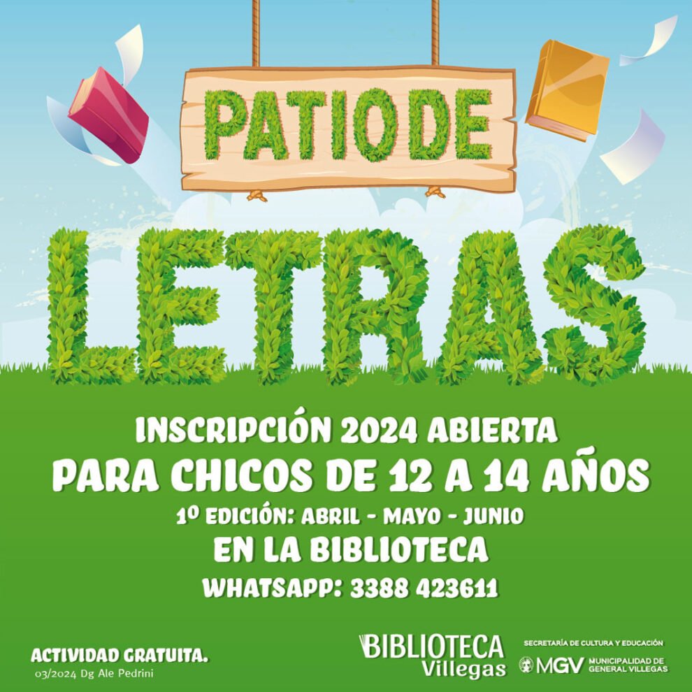 Boletín de la #Biblioteca
tinyurl.com/27pn3ytw
#GeneralVillegas #GobiernoEnMovimiento