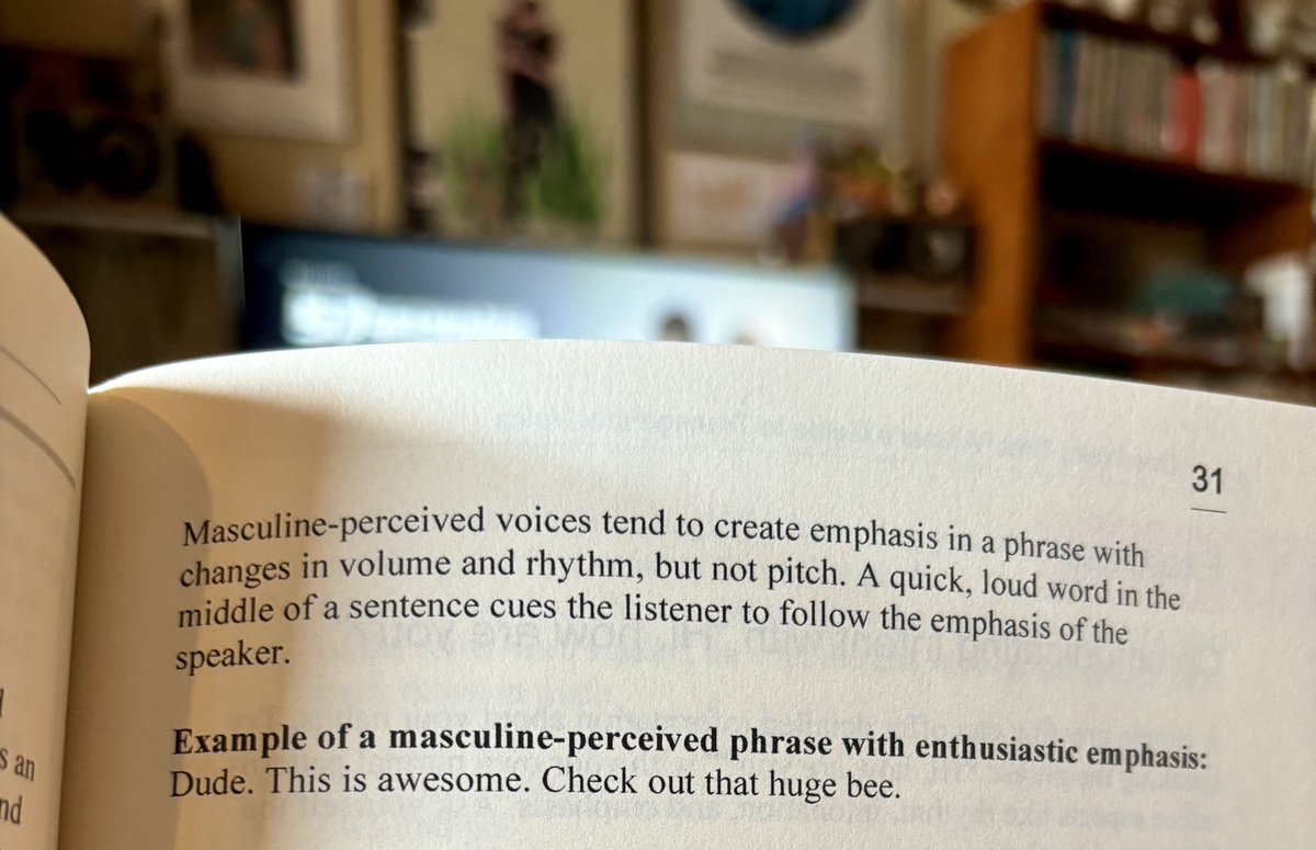 Committing myself to voice work again and dying at this example of a masculine perceived phrase