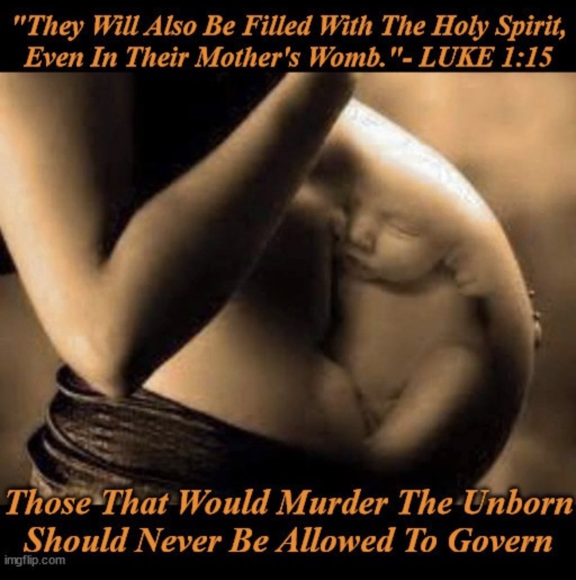 @JoeBiden 'They Will Also Be Filled With The Holy Spirit, Even In Their Mother's Womb.'- LUKE 1:15

Those That Would Murder The Unborn Should Never Be Allowed To Govern! #TrumpNowMoreThanEver