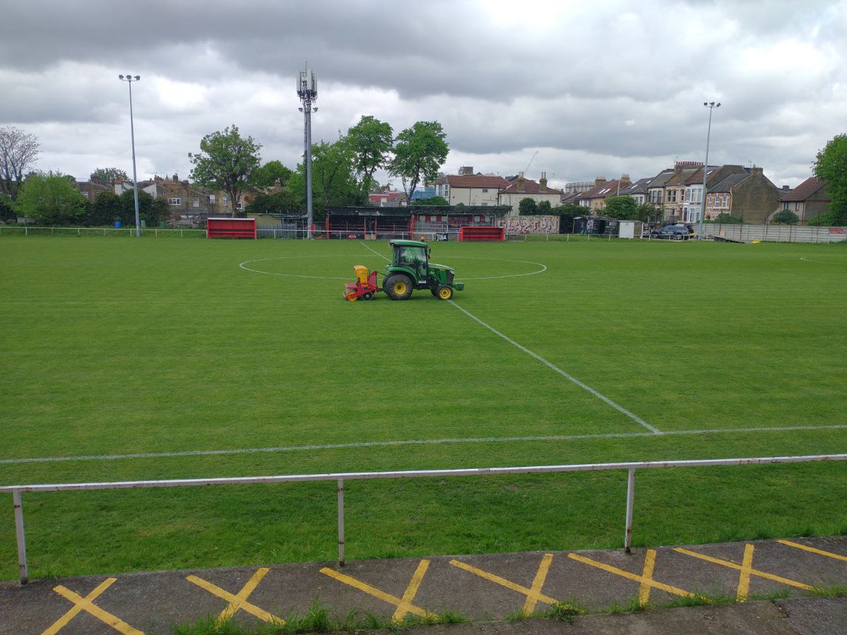 It's pitch reseeding time again 🚜 Please keep off the grass during these crucial next few weeks. And also pray for rain. Fingers crossed we can enjoy another @ClaptonCFC season without weather postponements for the women's or men's first teams 🤞