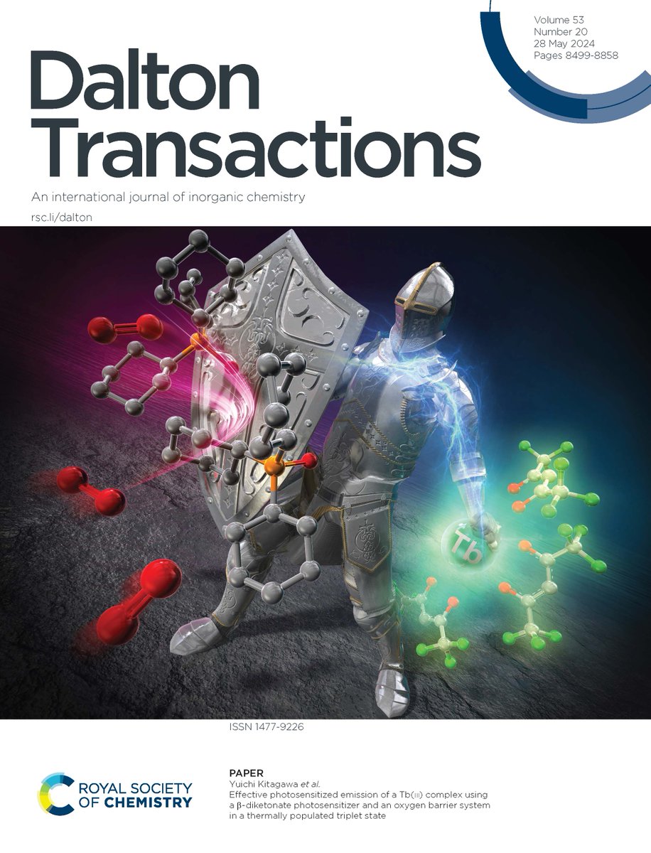 🔓On the front cover of this week's issue is #OpenAccess work from Y. Hasegawa, Y. Kitagawa & co on an effective photosensitizer model in a thermally populated lowest excited triplet state during Tb(III) emission, read it here👇 pubs.rsc.org/en/content/art… 📍@HokkaidoUni