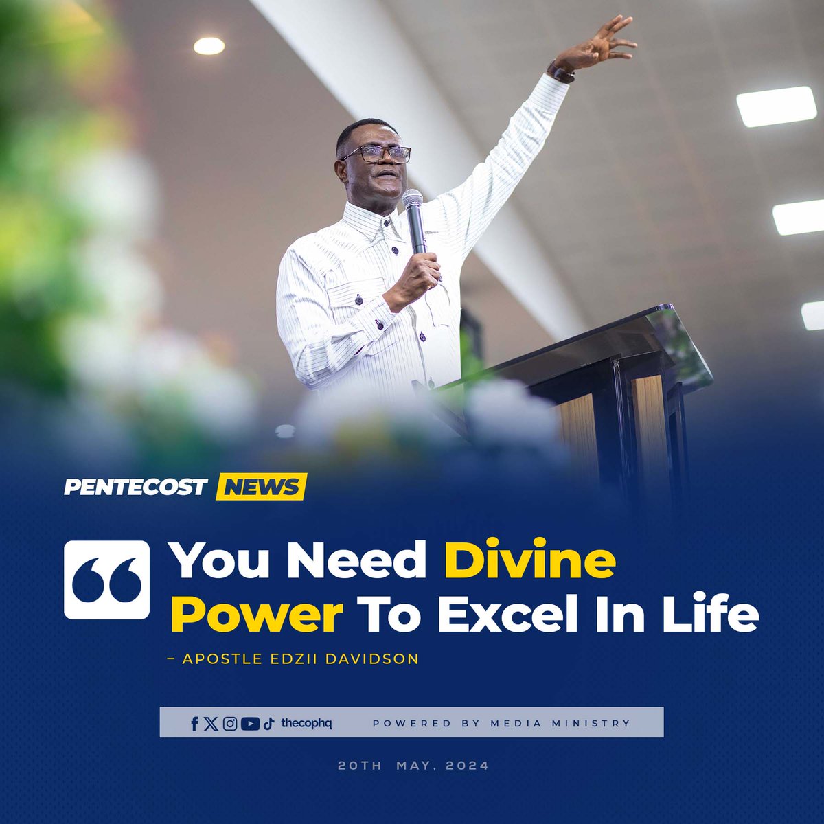 thecophq's tweet photo. Apostle Samuel Edzii Davidson, the Offinso Area Head of @thecophq, has emphasised the critical importance of being "clothed with divine power" for every child of God to navigate life successfully and transform their world.
🌐 | Read more: https://t.co/Jjk5bX6rqx | #PentecostWeek https://t.co/LuTlYDbGGo