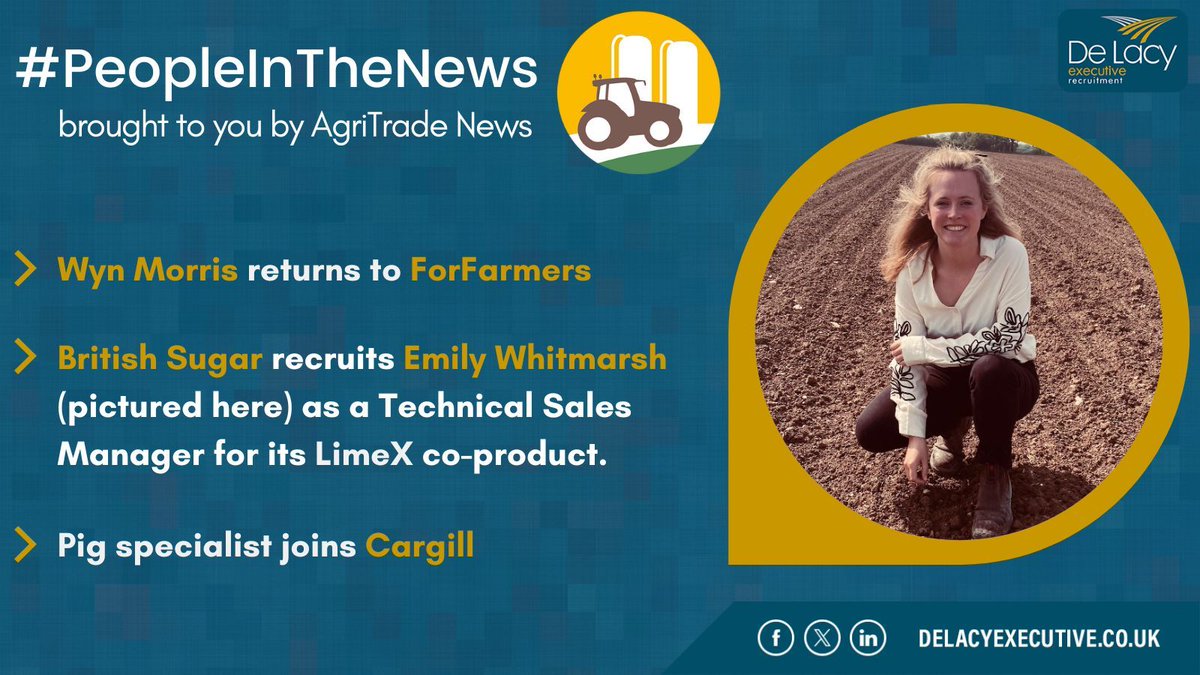 We're back for our #PeopleInTheNews segment, brought to you by @AgriTradeNews!

This week in the industry:

➡️ @ForFarmersUK member returns
➡️ New Technical Sales Manager for @BritishSugar
➡️ @Cargill add new pig specialist to team 

More: agritradenews.co.uk/news/company-n…

#UKJobs