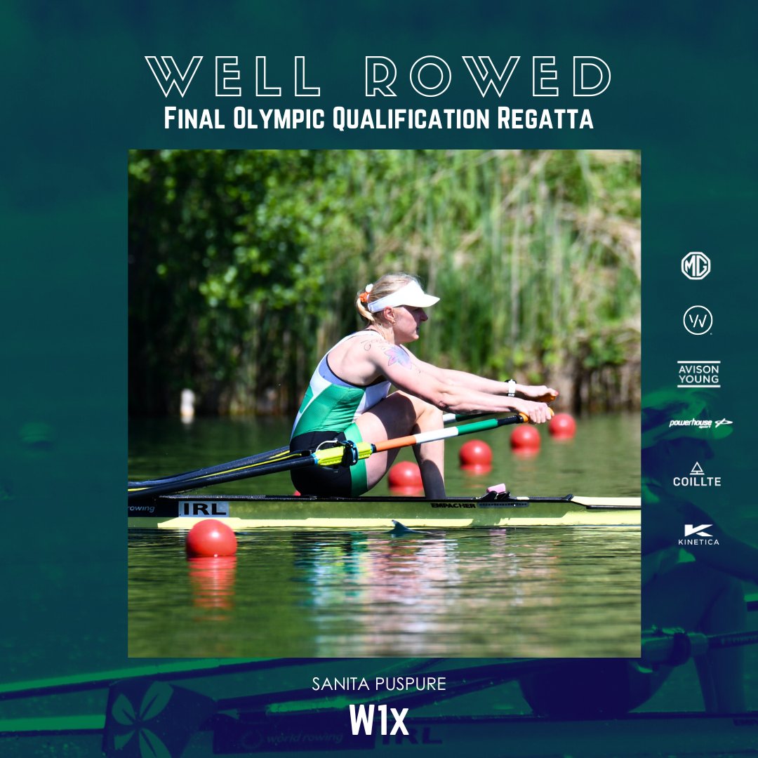 ☘️ Well Rowed ☘️ Sanita finished 5th in the A final of the Women’s single sculls! #WeAreRowingIreland #GreenBlades