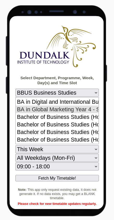 PJTechs's tweet photo. Has it really been a full year since we launched the DkIT Student Timetables app?! https://t.co/BMfR4P5xBc https://t.co/TdXQyzXib9