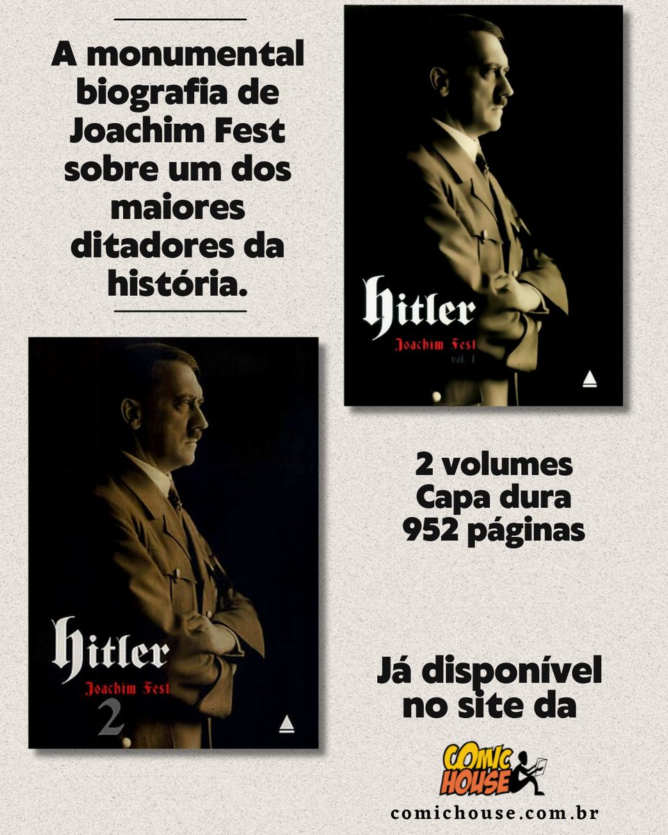 Comic_House's tweet photo. 🔥E TEM RARIDADE EM NOSSA LOJA!

💥A monumental edição e clássica biografia de Joachim Fest, sobre Adolf Hitler, te espera na Comic House. 
Clica no link https://t.co/oqJw2ZORRT e garanta  essa raridade em sua estante. https://t.co/nU2T0r1v1q