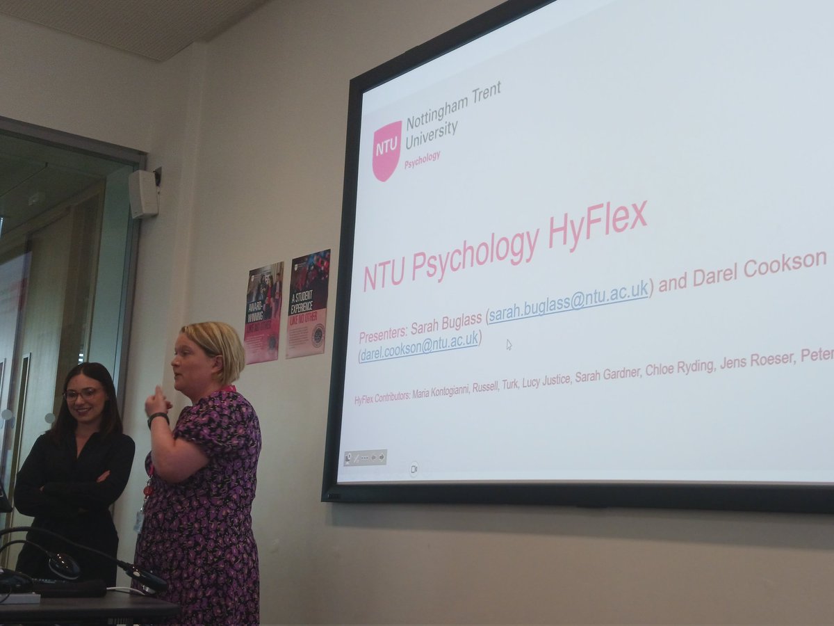 @PsychologyNTU @sarah_buglass @DarelCookson share how students can explore flexible means of engaging and can plot their own routes through courses. #hyflex allows students to engage with classes via #inperson learning or via online #livestream. Knowledge checks are used weekly.