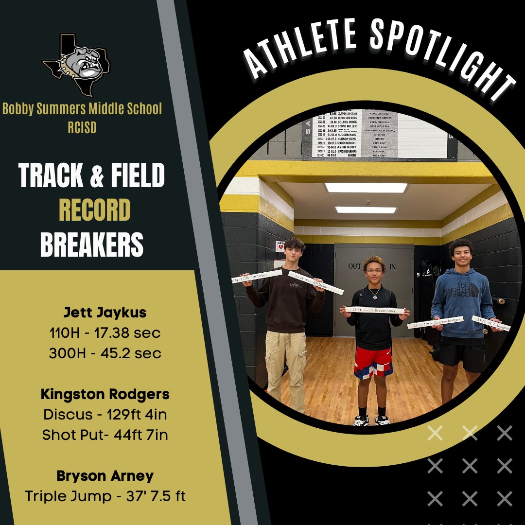 RECORD BREAKERS!!!!

It's always special leaving your mark on a school by breaking a record and leaving your name on the wall. These young men did just that! All 3 broke Track and Field records this year! Great job guys!!!! Keep it up next year!!!