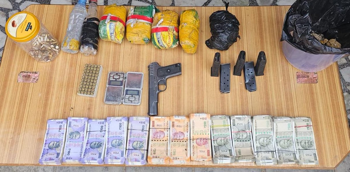 Big Blow to Trans Border narcotic network: Tarn Taran Police in a joint operation with BSF busts a cross-border illegal weapons and drugs smuggling racket with arrest of 1 person and seizure of 3.124 Kg Heroin, 1 pistol, 5 magazines, 111 rounds, ⁠2 Weighing scale & ₹3 Lakh drug