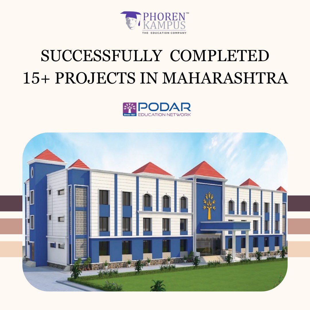 🚀@Phoren_Kampus  proudly highlights the successful completion of 15+ projects with Podar across Maharashtra! 🌟  

Grateful to @podargroupofschools for trusting us.

🚀Counting on more…..

 #Podar #MilestoneAchievement #Maharashtra #VisionaryLeadership  #EducationalExcellence