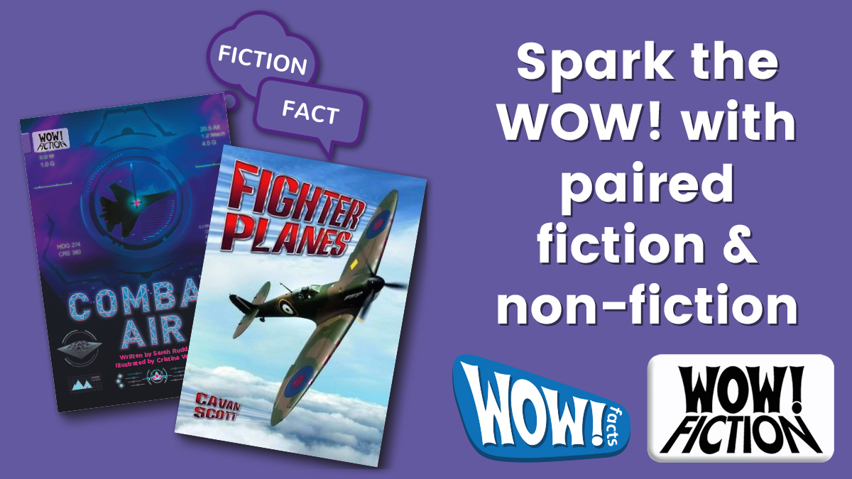 Hook reluctant & struggling readers with fast-paced and accessible dual approach to reading: WOW! Fiction's gripping short reads paired with WOW! Facts' fascinating non-fiction📘🌟 Purple banded books for UKS2 #HiLo ow.ly/yhTm50R4mme