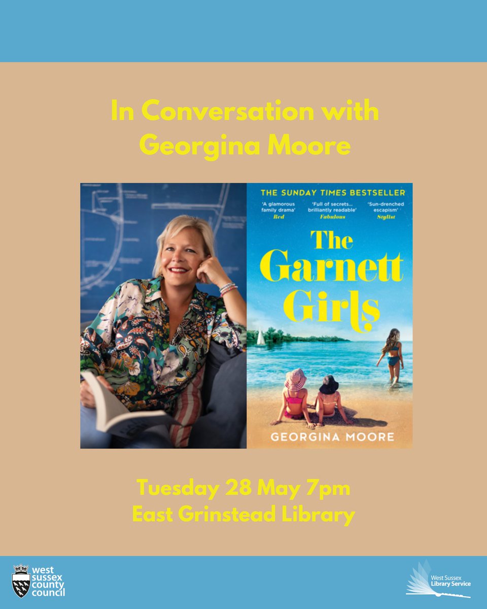 One week to go until our event at #EastGrinstead Library with Georgina Moore @PublicityBooks . We can't wait! 😍 Tickets are available from East Grinstead Library 01342 332900. See you there! 📚