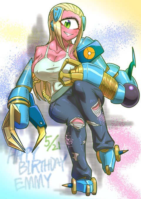 【単眼娘】誕生日のEMMYちゃん【巨乳創作】 | キリモミスト イラスト絵描きました!今日誕生日のひとです。ひと…?宇宙人です 