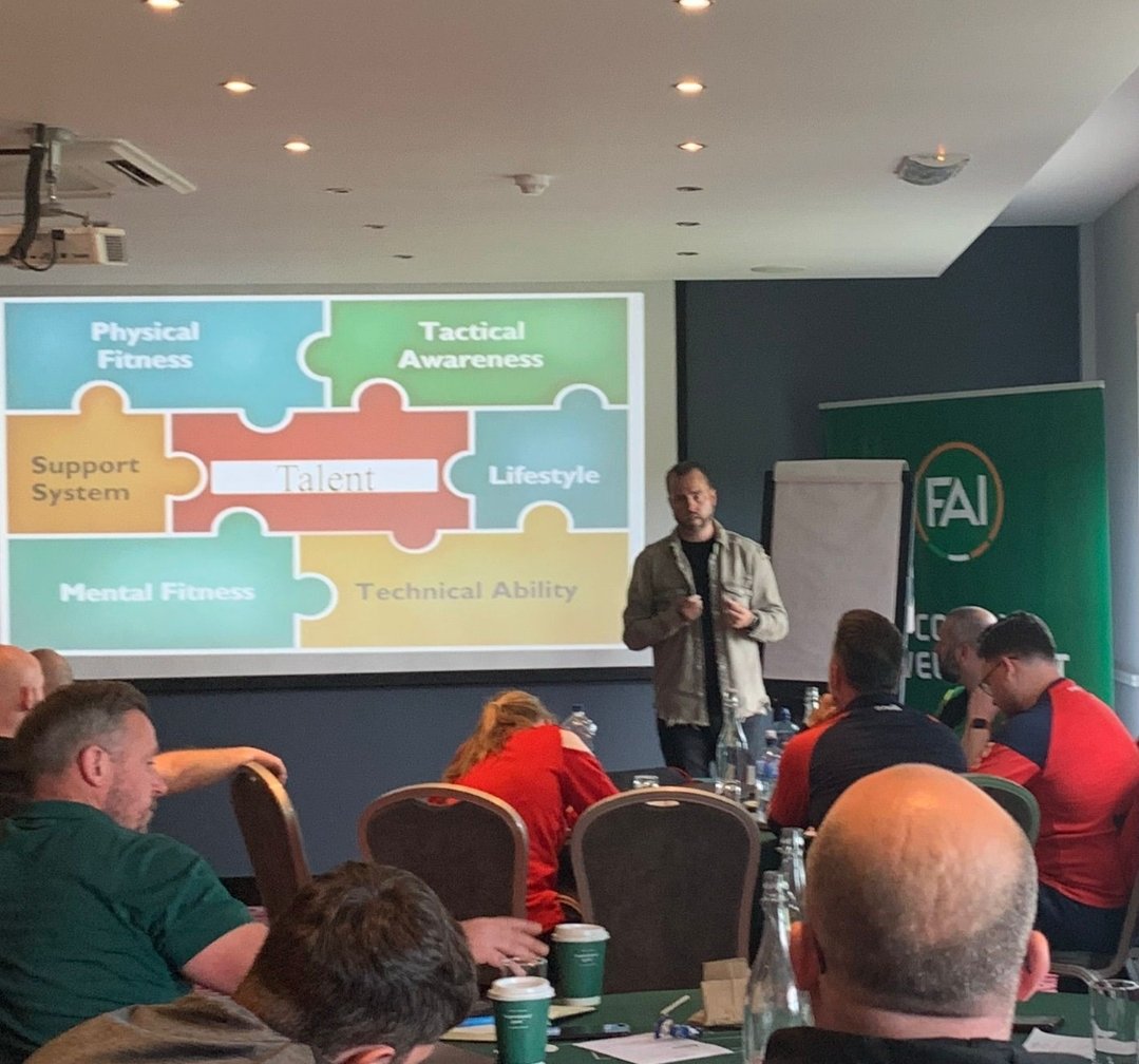 JamesJClaffey's tweet photo. A really enjoyable interaction presenting to the UEFA A license candidates last week. 

“Exploring Sport Psychology in High Performance Settings”

Thank you to @ross_kenny
For having me in to present. 

It's great to have @FAIRHPC3 co-presenting 

#lifelonglearning https://t.co/8JSm7MbEtX