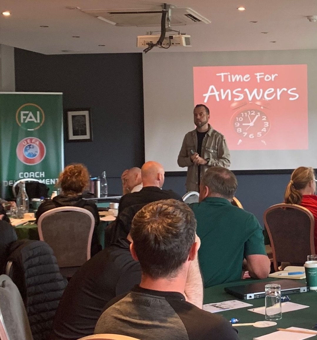JamesJClaffey's tweet photo. A really enjoyable interaction presenting to the UEFA A license candidates last week. 

“Exploring Sport Psychology in High Performance Settings”

Thank you to @ross_kenny
For having me in to present. 

It's great to have @FAIRHPC3 co-presenting 

#lifelonglearning https://t.co/8JSm7MbEtX
