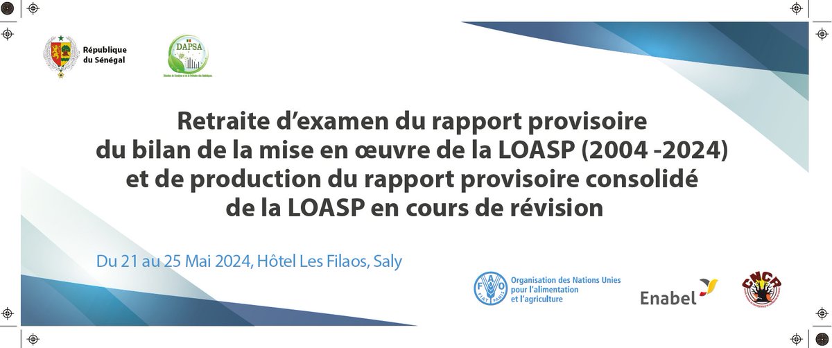 laminesamake's tweet image. #HappeningNow

Dans le cadre de la révision de la #LOASP, la FAO et d'autres partenaires tels que #Enabel et #CNCR accompagnent le #Sénégal à travers le #MASAE. 
Une retraite d'examen du rapport provisoire du bilan de la mise en œuvre de cette loi est en cours à Saly. 

#LimS