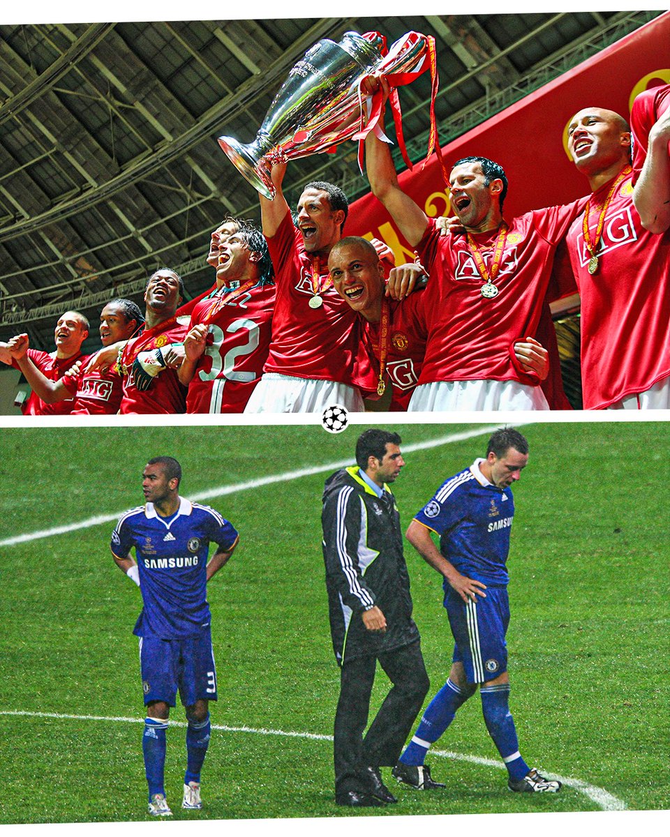 ▪️ Ronaldo’s header ▪️ Lampard’s equalizer ▪️ Drogba red in ET ▪️ Ronaldo pen miss ▪️ Terry slip ▪️ Van der Sar save It's been 16 years since a penalty shootout to decide the Champions League final that had a bit of everything 🍿