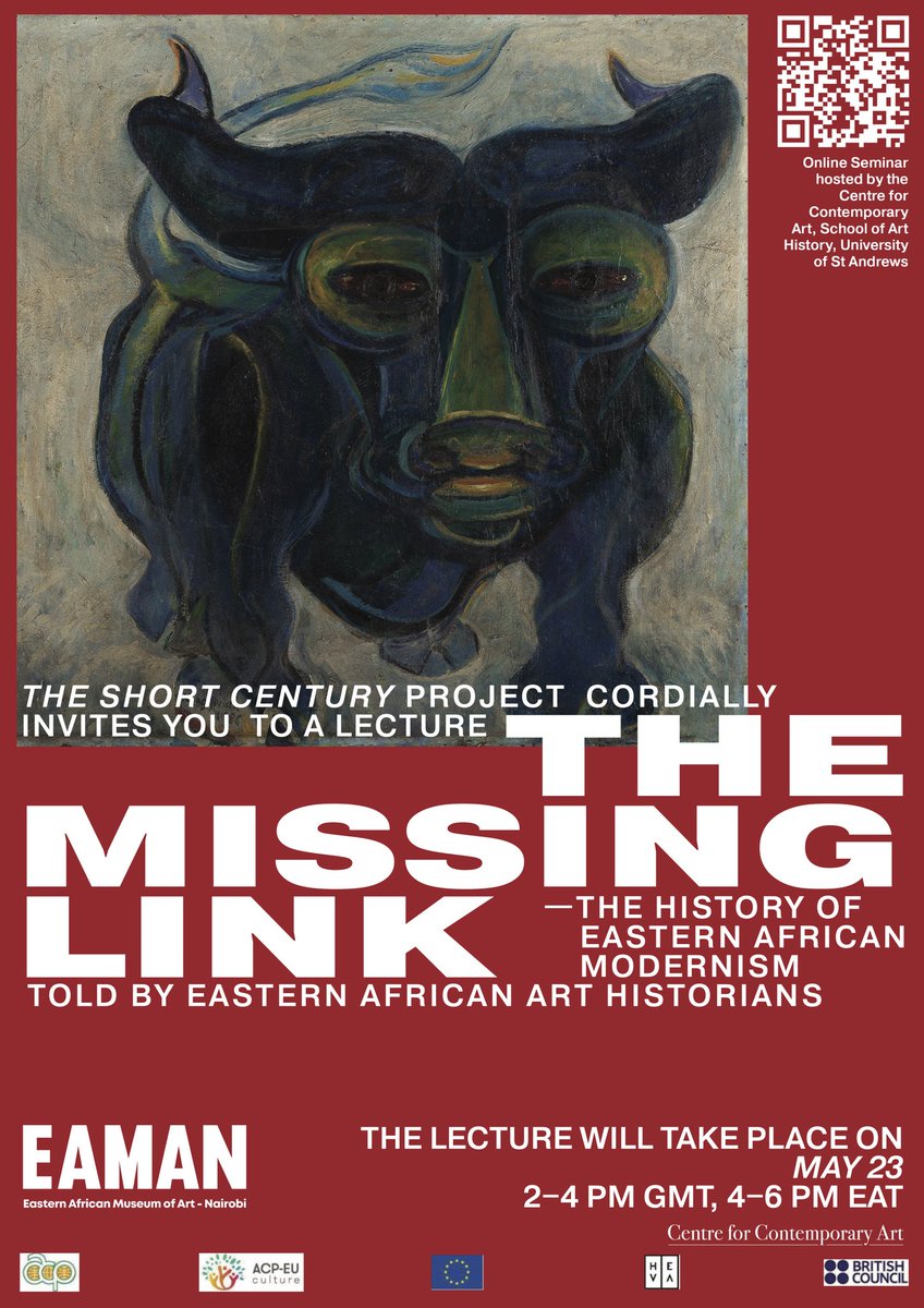 This Thurs @ArtHistoryStA hosts this online seminar focused on histories of East African modernism! Join us on MSTeams, 2-4pm for talks by Prof. George Kyeyune, Prof. Dominicus Makukula, Mifta Zeleke, Muhunyo Maina and Martha Kazungu! tiny.cc/epn3yz