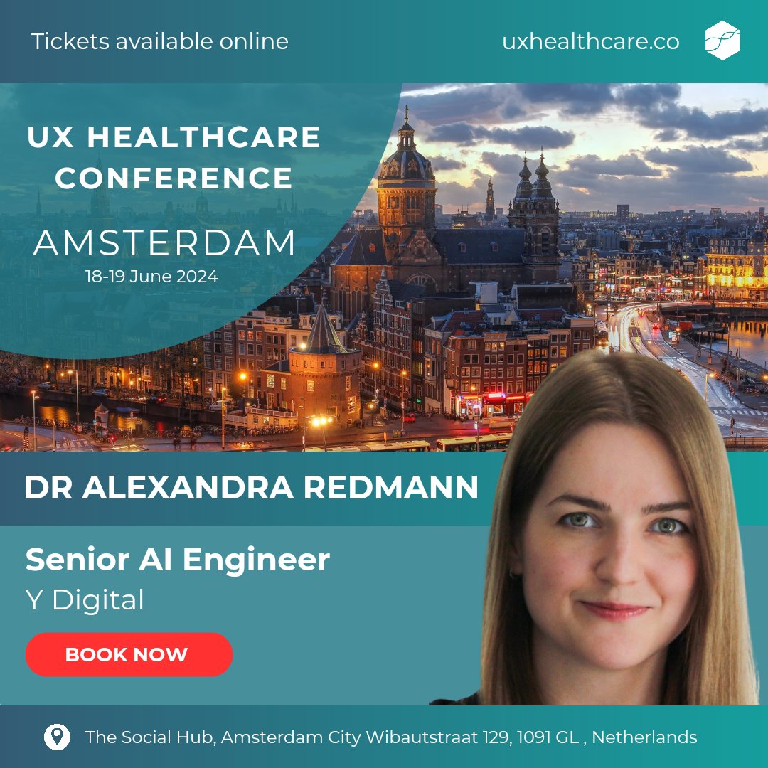 SPEAKER ANNOUNCEMENT
Dr Alexandra Redmann joins us at UX Healthcare Amsterdam 2024 - She'll be presenting a knowledge-filled talk which explores 'Leveraging AI for Employee Support in Healthcare'

UX Healthcare Design Amsterdam
Venue: thesocialhub.co 
Date: 18-19th June