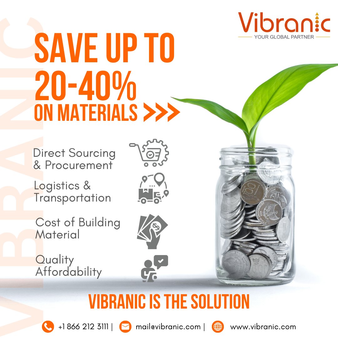 Save Big with VIBRANIC! 

Why pay more when you can save up to 20% to 40% on materials?

🔧 Quality Products
💰 Unbeatable Prices
🚚 Fast Delivery

Upgrade your projects without breaking the bank with VIBRANIC! #Savings #ConstructionMaterials #VIBRANIC