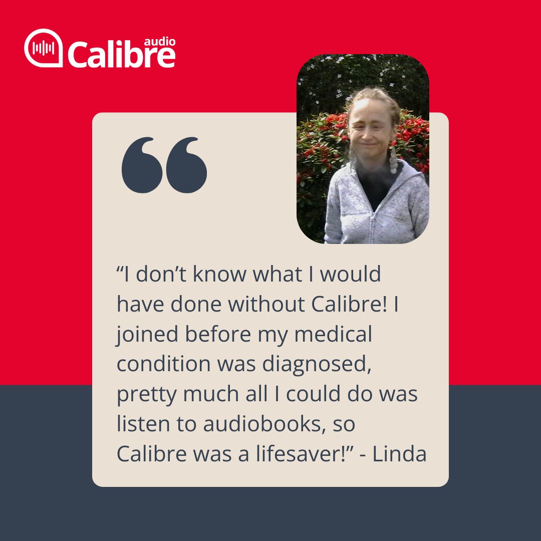 CalibreAudio's tweet photo. If you struggle reading print, sign up to MyCalibre today to have access to our full library! 
You can read Linda's full story here: https://t.co/xT6XhL8xtJ 

 #AccessibleReading #ReadingForAll #InclusiveEducation  #LearningDifferences #PrintDisability #CalibreAudio #MyCalibre https://t.co/wXknWOwmyP